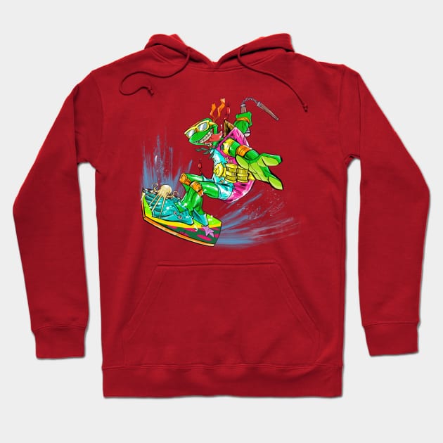 TMNT Sewer Surfing Mikey Hoodie by markodjeska